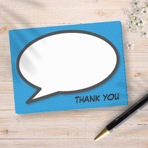 Modern Thank You Comic Book Pop Art Speech Bubble  Post-it Klebezettel