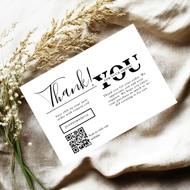 Modern Thank You For Shopping Small Branding Dankeskarte (Von Creator hochgeladen)
