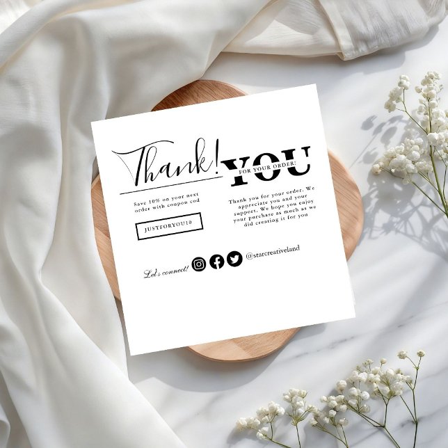 Modern Thank You For Shopping Small Branding Dankeskarte (Von Creator hochgeladen)