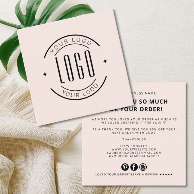 Modern thank you for your order simple logo quadratische visitenkarte (Von Creator hochgeladen)