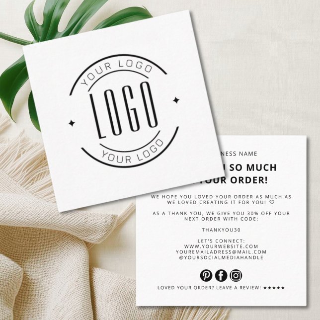 Modern thank you for your order simple logo quadratische visitenkarte (Von Creator hochgeladen)
