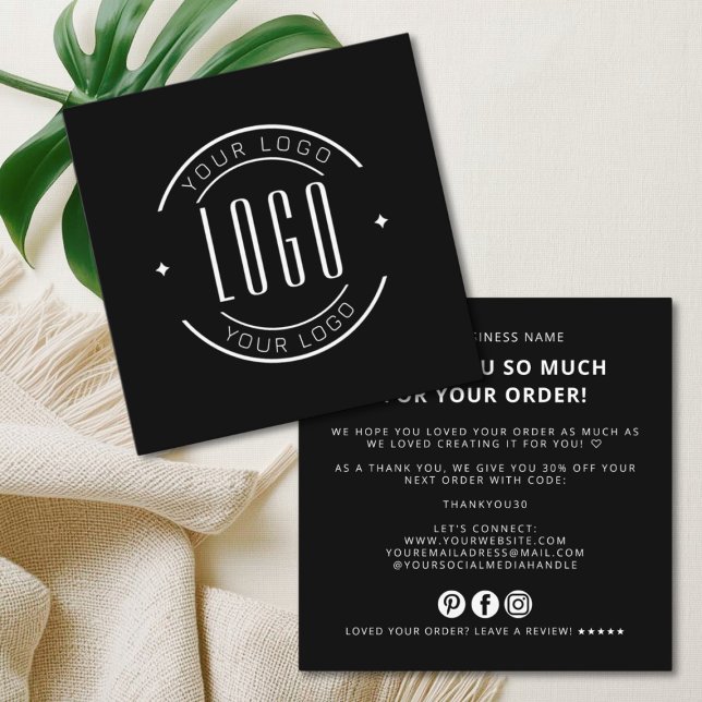 Modern thank you for your order simple logo quadratische visitenkarte (Von Creator hochgeladen)