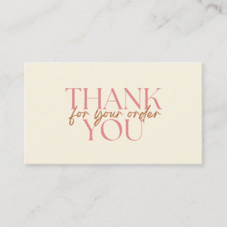 Modern Thank You For Your Order Small Business Visitenkarte