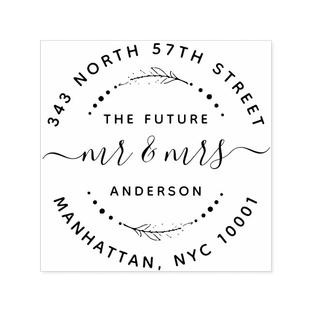 Modern The Future Mr. & Mrs. Wedding Rücksendeadre Permastempel (Design)