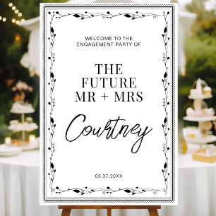 Modern The Future Mr. Wedding Engagement Party Poster