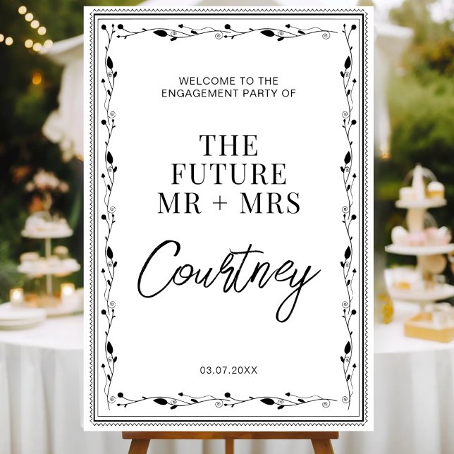 Modern The Future Mr. Wedding Engagement Party Poster (Von Creator hochgeladen)