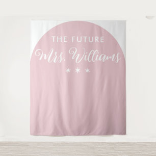 Modern The Future Mrs. Brautparty Pink Arch Wandteppich