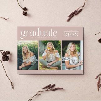 Modern Three Foto High School Graduation