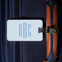 Modern Three Letter Monogram Light Blue