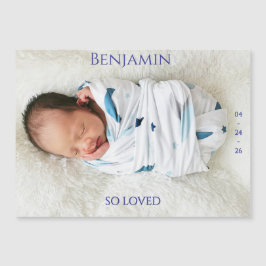 Modern Timeless Photo Magnetic Baby Announcement Magnetkarte