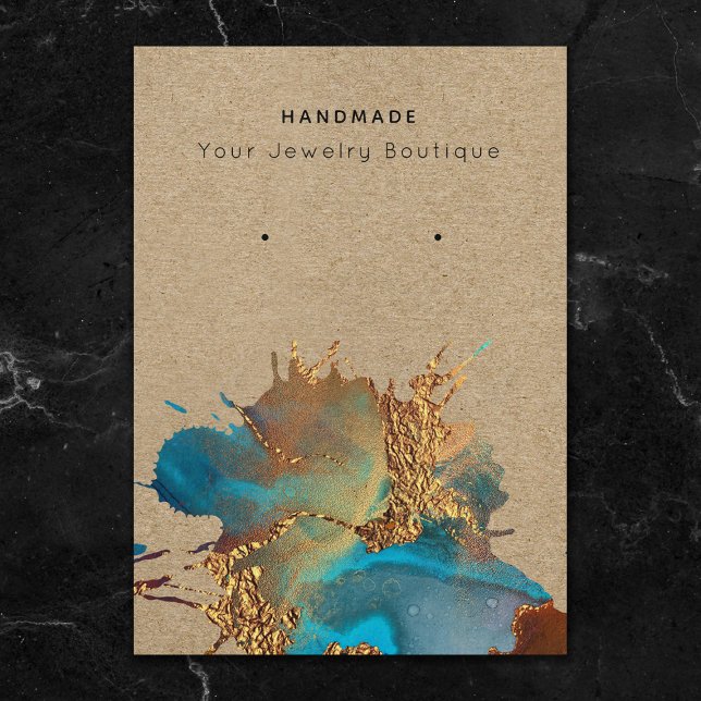 Modern Tintenpatronen Blue Gold Earring Display Ca (Von Creator hochgeladen)