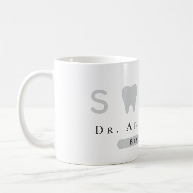 Modern Tooth Icon Beruflich Best Dentist Kaffeetasse (Links)