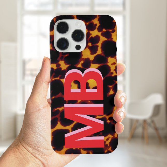 Modern Tortoiseshell Monogram Case-Mate iPhone Hülle (Von Creator hochgeladen)
