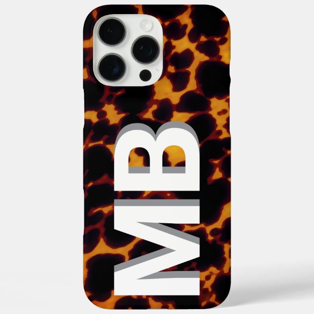 Modern Tortoiseshell Monogram Case-Mate iPhone Hülle (Rückseite)