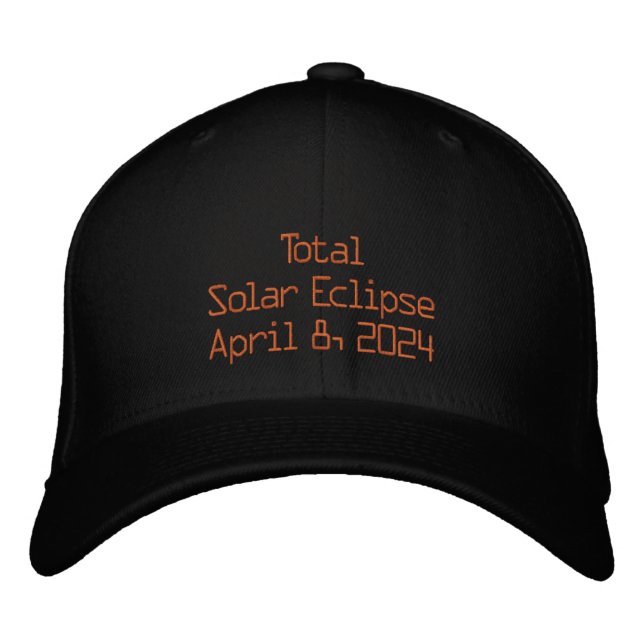 Modern Total Solar Eclipse 8. April 2024 Wolle Bestickte Baseballkappe (Vorderseite)