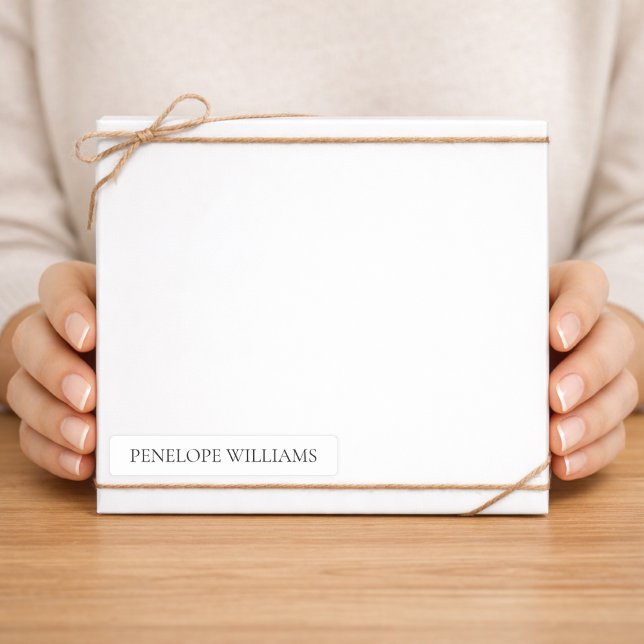 Modern Transparent Business Label – Custom Text (Von Creator hochgeladen)