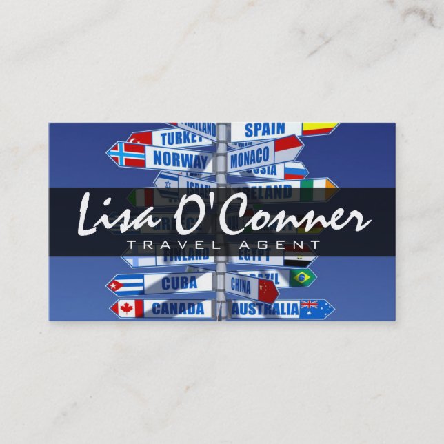 Modern Travel Agent Agency Company Business Card Visitenkarte (Vorderseite)