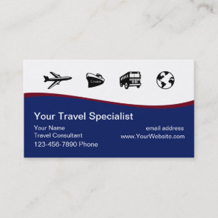 Modern Travel Consultant Business Cards Visitenkarte