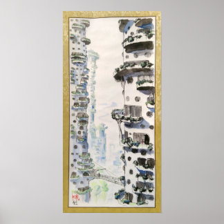 Modern Treetop City Poster