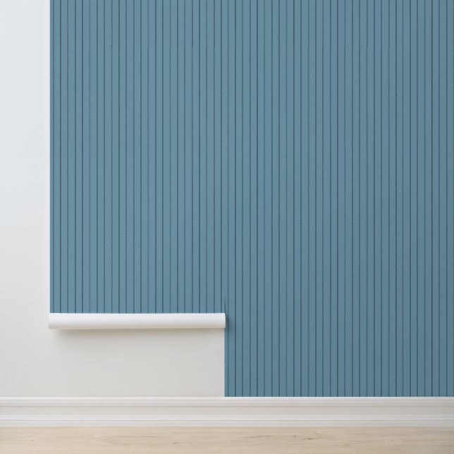 Modern Trendy 1" Pinstripe Blue Tapete (Anwendung)