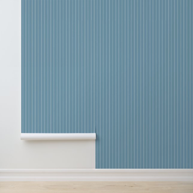 Modern Trendy 1" Pinstripe Blue Tapete (Anwendung)