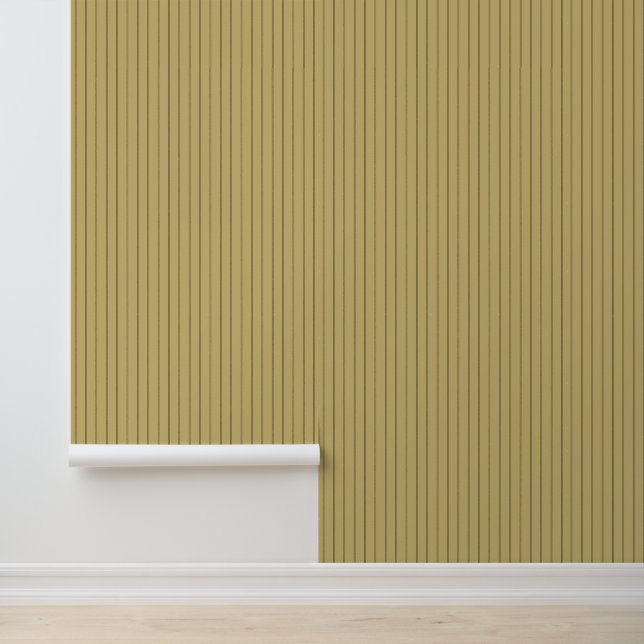 Modern Trendy 1" Pinstripe Mustard Yellow Tapete (Anwendung)