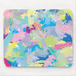 Modern Trendy Abstract Art, Fun Colorful Desk Mat Mousepad
