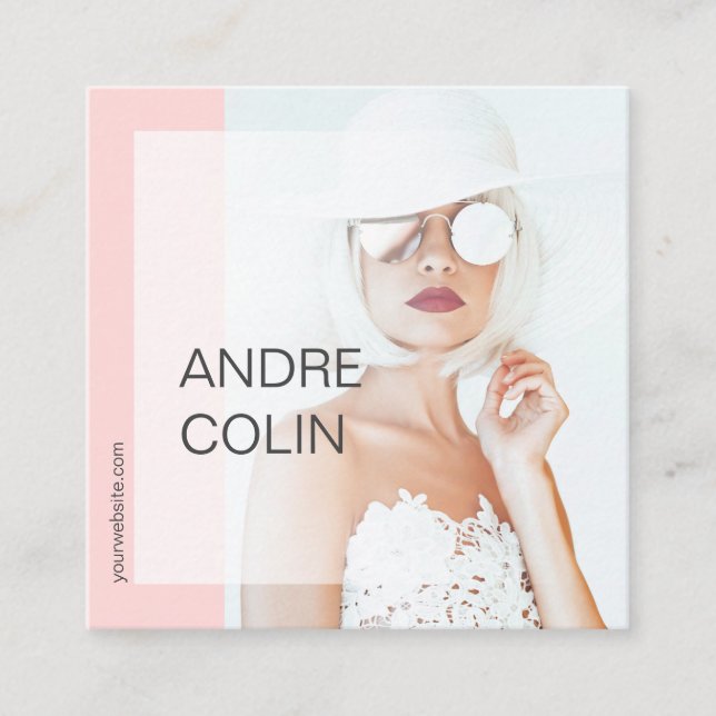 Modern & trendy Beauty & Fashion Foto Quadratische Visitenkarte (Vorderseite)