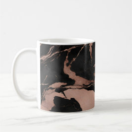 Modern Trendy Black Rose Gold Marble Kaffeetasse