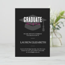 Modern Trendy  Black &White 3Photo Graduation