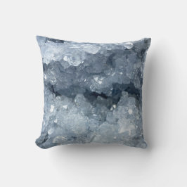 Modern Trendy Blue Celestite Crystal Agate Geode Kissen