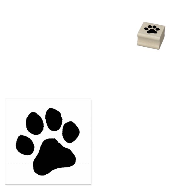 Modern Trendy Dog Pet Paw Print Cute        Gummistempel (Stempel)
