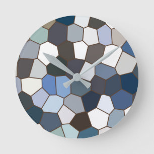 Modern Trendy Earth Toned Pattern Runde Wanduhr