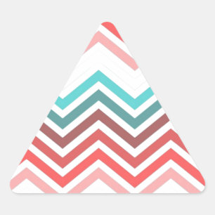 Modern, trendy, farbenfroher Chevron-Zickzack Dreieckiger Aufkleber