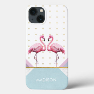 Modern trendy Flamingo Pink Girly Name Case-Mate iPhone Hülle