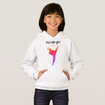Modern Trendy Karate Girl Rosa Silhouette