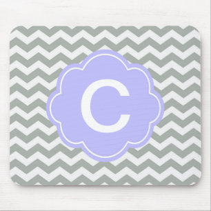 Modern, trendy, klassisch grau und weiß chevron mousepad