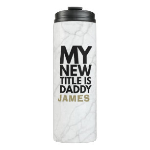 Modern Trendy Marble New Dad Thermosbecher