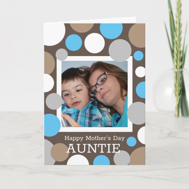 Modern & trendy Mother's Day mit Foto Auntie Karte (Vorderseite)