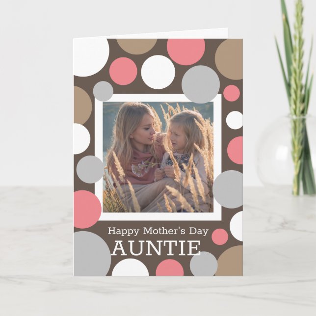 Modern & trendy Mother's Day mit Foto Auntie Karte (Vorderseite)