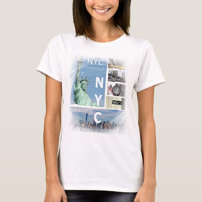 Modern trendy New York City Manhattan Nyc Liberty T-Shirt (Vorderseite)