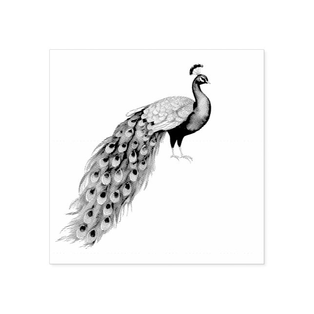 Modern Trendy Peacock Gummistempel (Prägung)