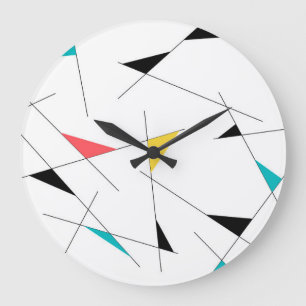 Modern, trendy, simple, fun geometric graphic große wanduhr
