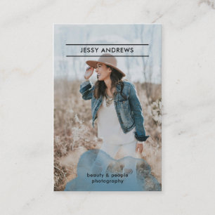 Modern Trendy Watercolor Foto Visitenkarte