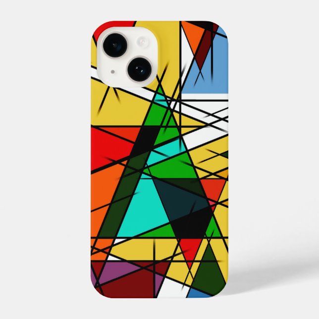 Modern Triangle Colorful Geometric  iPhone Hülle (Rückseite)