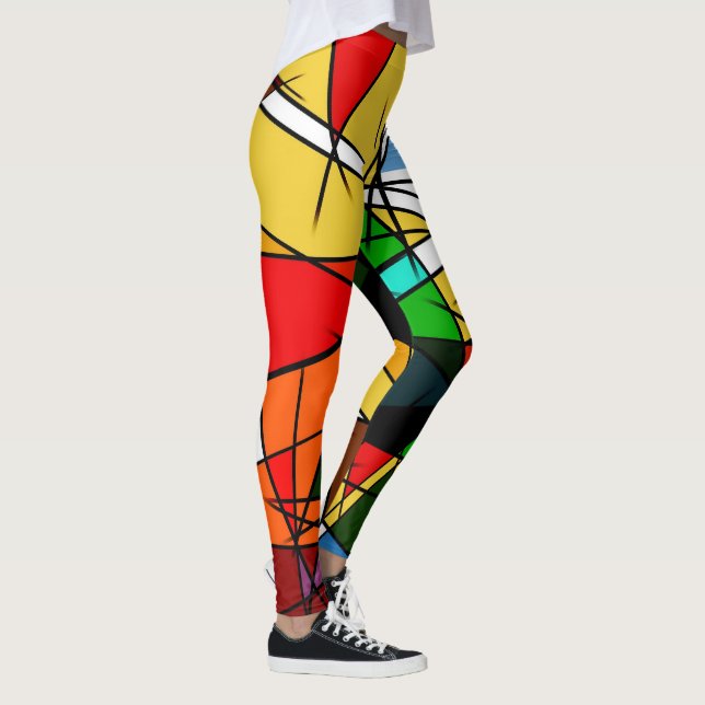 Modern Triangle Colorful Geometric  Leggings (Rechts)