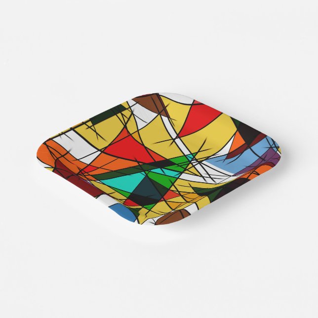 Modern Triangle Colorful Geometric  Pappteller (Gewinkelt)