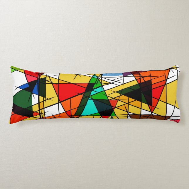 Modern Triangle Colorful Geometric  Seitenschläferkissen (Vorderseite)