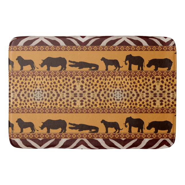 Modern Tribal African Cheetah Muster Animal Print Badematte (Vorderseite)