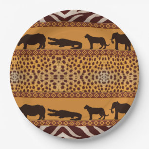 Modern Tribal African Cheetah Muster Animal Print Pappteller